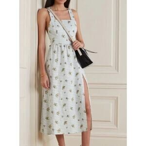 Floral Checkered Midi Dress